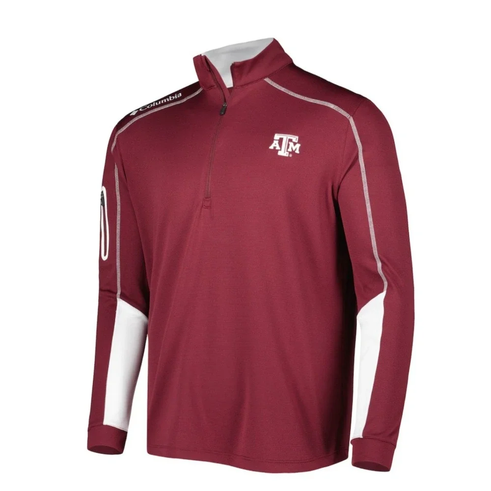 Columbia Texas A&M Aggies Omni-Wick Shotgun 2.0 Quarter-Zip Maroon Mens L New